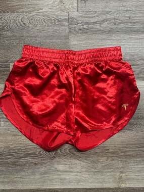 Tesla S3XY Satin Athletic Shorts Red Size M